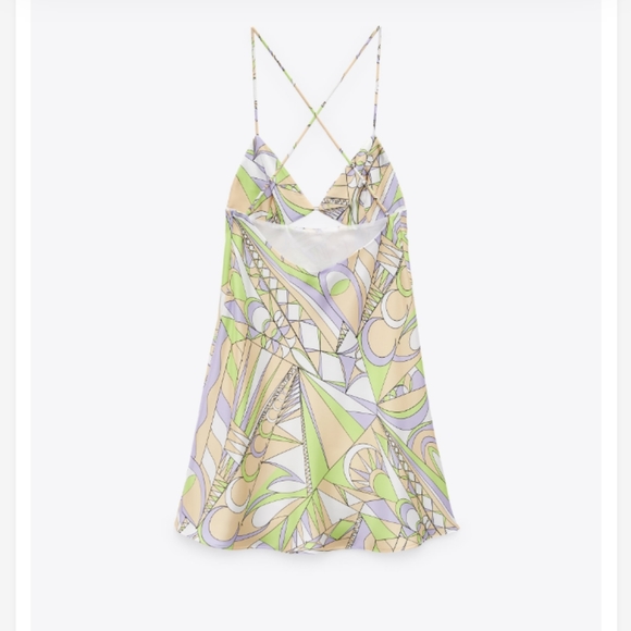 ZARA SATIN EFFECT MINI DRESS - Picture 4 of 7